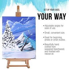 U.S. Art Supply 38″ High Tabletop Wooden H-Frame Studio Easel, Artist Adjustable