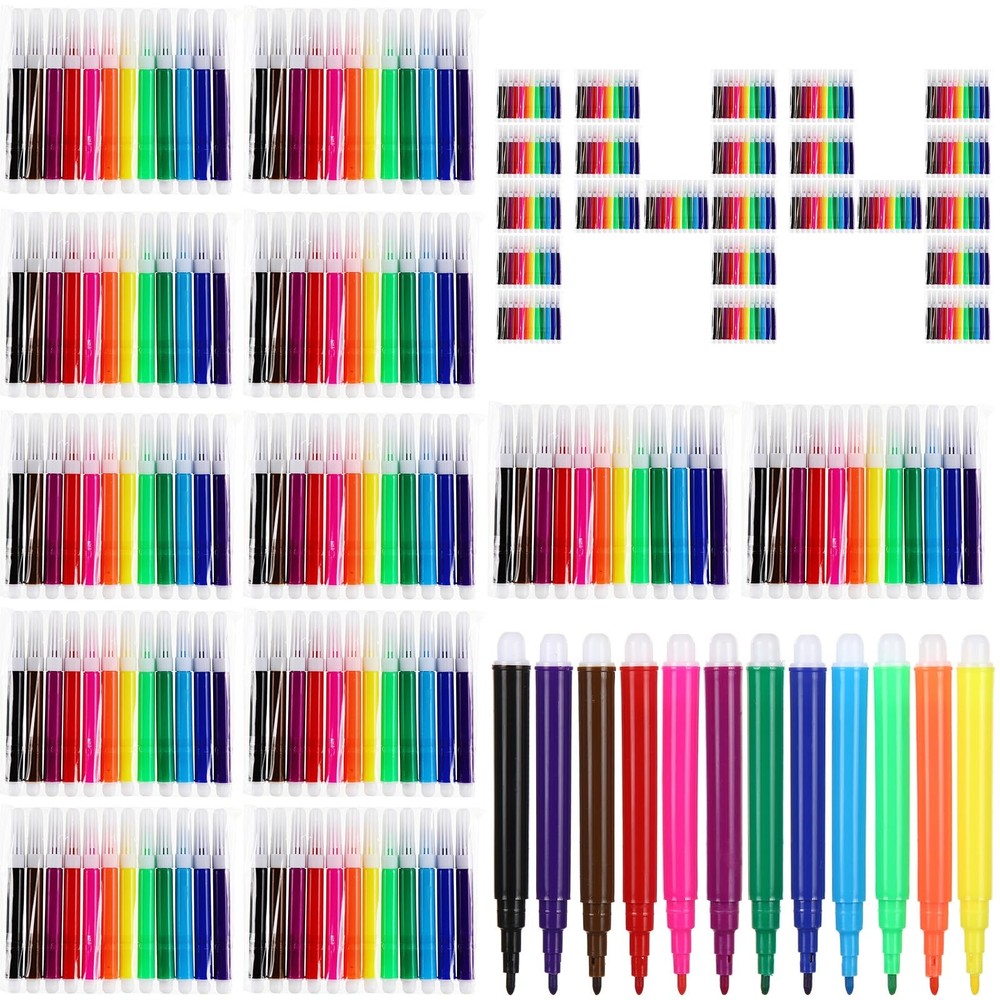 144 Pcs Mini Markers Bulk Colored Pen 3.4 Inch Vibrant Colors Portable Short …