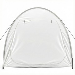 6.8×4.9FT Light Gray Arched Bicycle Storage Shed, 210D PU Silver Coated Oxford