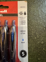 uni-ball 207 Retractable Gel Pens Medium Point 0.7mm BLUE Ink 5 Pack 1960302