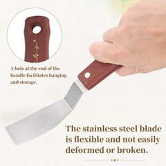 Large Palette Knife, 9.3″ Long, Mahogany Silver Finish (Rectangle)