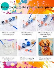 TOCARE Golden Retriever Paint by Numbers Kit for 16″Wx20″L – Frameless, Dog