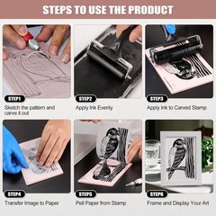 Bobblebro Linocut Kit for Printmaking – Arts and Crafts for Adults – Mother’s Da