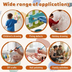 50 PCS 1 Inch Flat Paint Brushes Large Wooden Handle Acrylic Craft Bulk