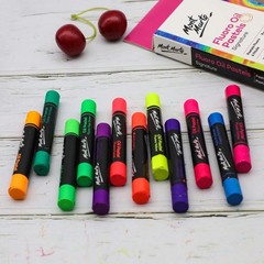 Mont Marte Fluoro Oil Pastels Signature 12pc, 12 12 Count (Pack of 1),