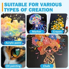 12 Pack Canvas for Painting 8×10 Inch, Black Canvas Boards for Painting Cotto…
