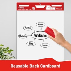 Thickened Sticky Easel Pad, 20 x 23 Inches Large Chart Paper for Teachers, Se…