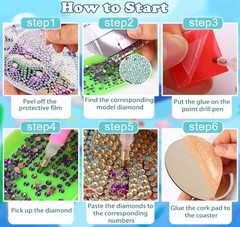 8 PCS Gnome Diamond Art Coasters-Gnomes Diamond Painting Coasters Kits with Hold