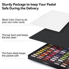 Professional Soft Pastels, Handmade 96 Vibrant Colors Chalk Pastels Smooth an…