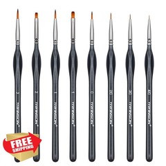 TRANSON Art Paint Brush Set 8 Pcs Black Handle