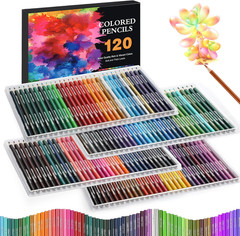 120 Colored Pencils Set for Adults & Kids – Soft Oil-Based Cores