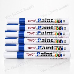 (6Pack)Blue Tire Paint Marker Pens–Waterproof Permanent Lettering for Tires-Toyo