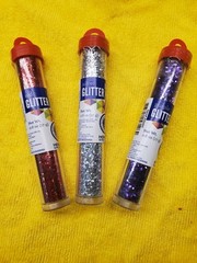 3 Horizon Group .6 Ounce Glitter Tubes Silver,Red,Purple