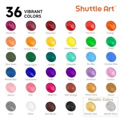 Acrylic Paint, 36 Colors Acrylic Paint Set with 2 Fl Oz (Pack of 36) Regular