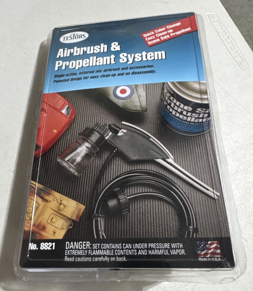Vintage Testors Airbrush & Propellant System Model 8821 1990 Model USA