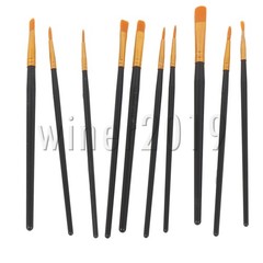 10pcs Black Acrylic Water Powder Oil Painting Brush for Oil Painting Acrylic