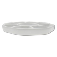 The Beadsmith Ceramic Mixing Palette, Sunflower Design Bead Tray, 5.5″, White