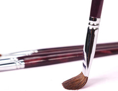 Red Sable Filbert Paint Brushes 6Pcs for Watercolor, Acrylic, Oil, Tempera and G