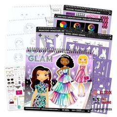 Sketch Set, Includes Sketch Pad with Stencils & Stickers, Fashion Glam Fashion