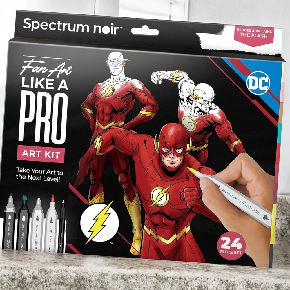 DC Art Kit Fan Art Like A Pro 24 Piece Set Teen 14Year+ Christmas Gift The Flash