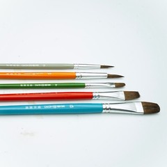 2Packs 10pc Art Paint Brushes Gouache Acrylic Watercolour Flat Round Head Artist