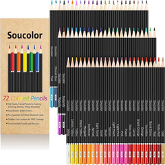 72-Color Colored Pencils for Adult Coloring Books, Soft Core, Back to School Sup