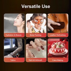 3-Portable Cordless Airbrush Kit 0.35mm Nozzle Nail Painting Makeup