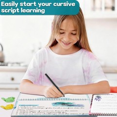 8 Pack Grooved Cursive Handwriting Workbook Learning Magic Copybooks Set Kids