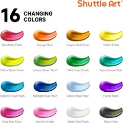 Color Change Acrylic Paint Set 16 Colors Shimmering Iridescent Artist Craft