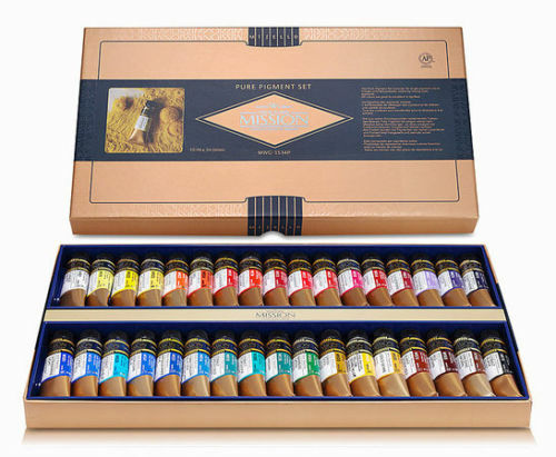 MIJELLO MissionGold PurePigmentWatercolor 15ml 34 Colors set MWC-1534P Free Ship