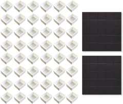 Watercolor Half Pans with Magnetic Stripe – 48Pcs White Plastic Empty Artist Pai