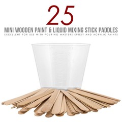 2oz (60ml) Graduated Plastic Measuring Cups, 50 Cups & 25 Mixing Sticks, Paint