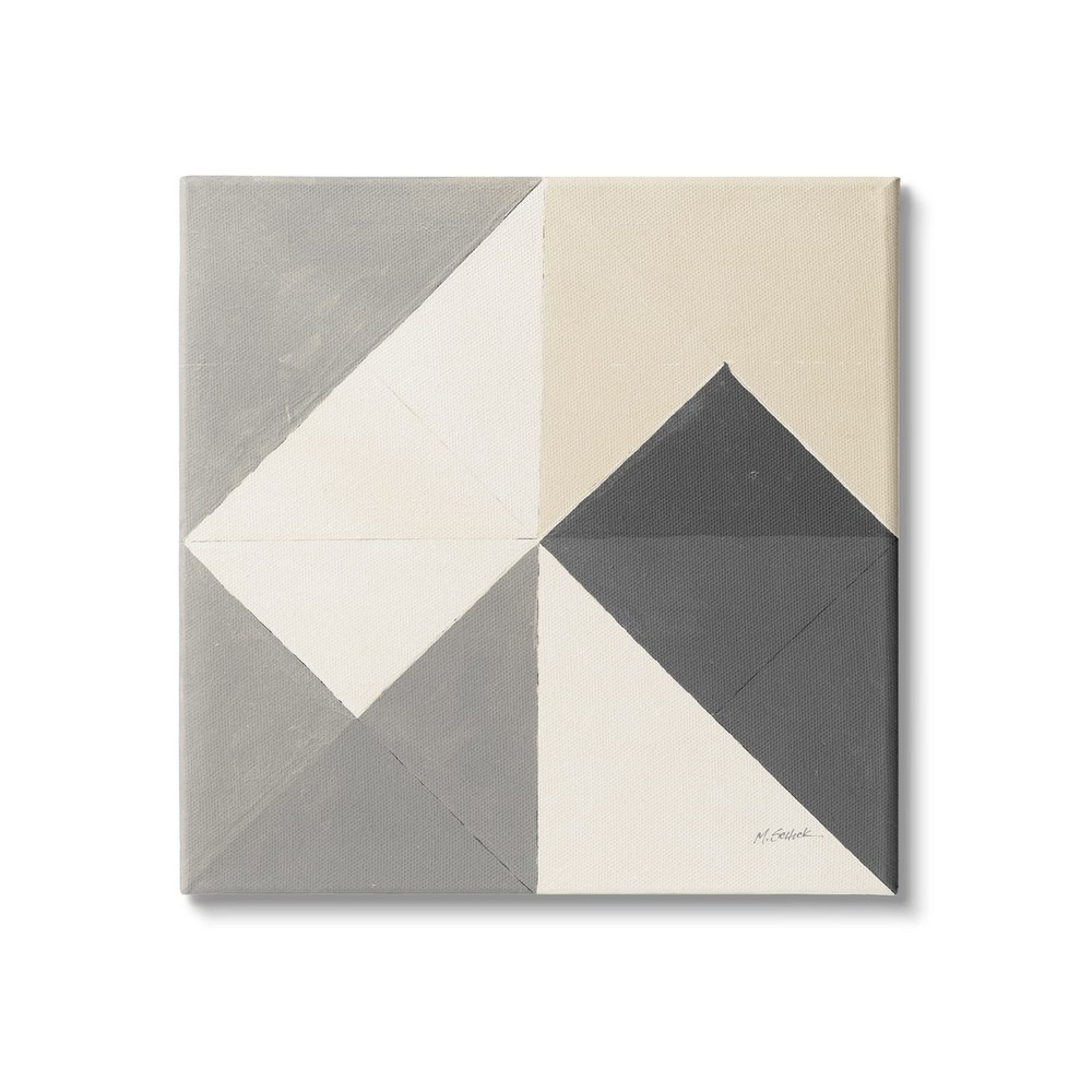 Stupell Industries Vintage Geometric Shapes Abstract Arrangement Beige Grey