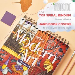 Modern Art, Volume II Spiral Bound Adult Coloring Book for , 50 Drawings Insp…