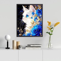 Cat Paint by Numbers for Adults, Flowers Paint by Numbers Kit for Adults Beginnr