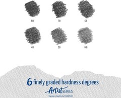 Lumograph Graphite Drawing and Sketching Pencils 100G6, Set of 6 Degrees in an A