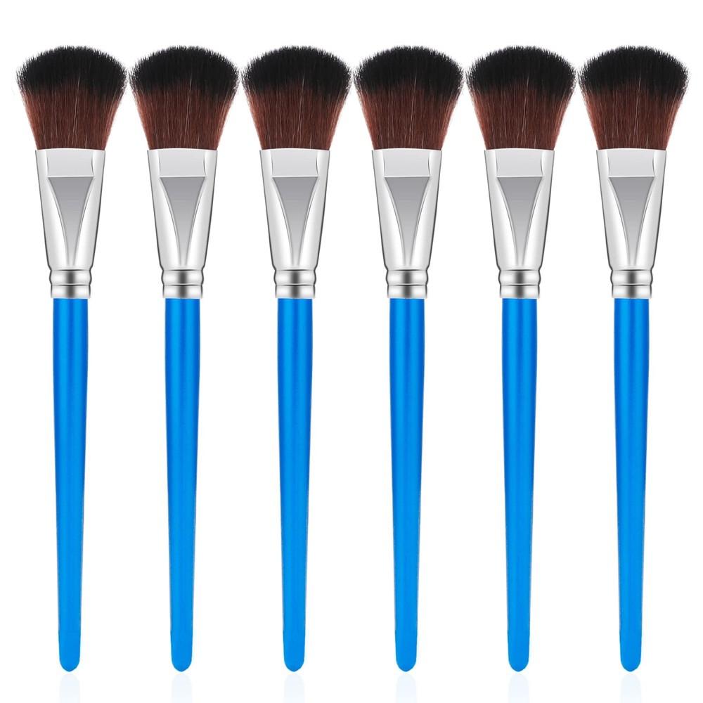 6 Pcs Mop Brush for Acrylic Painting – 1 Inch Oval Blending Brush with Wooden…