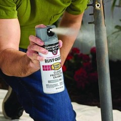 Rust-Oleum Stops Rust 5-in-1 Spray Paint, Satin Coastal Gray, 12 oz Can, 6/CT