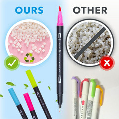 Double Tip Brush Pens Art Markers 72 Colors Fine Acrylic Coloring Painting Ideal