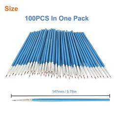100Pcs Miniature Paint Brush Set Professional Brushes Fine Detail Art Nail Model