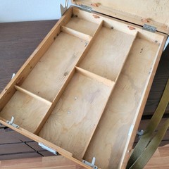 Vintage large easel Wooden artist palette Painter Painting oil Plein air Travel