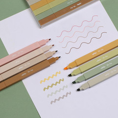 – Dual Tip Aesthetic Highlighters, 8 Pcs, Chisel & Fine Tips, Earthy Tones
