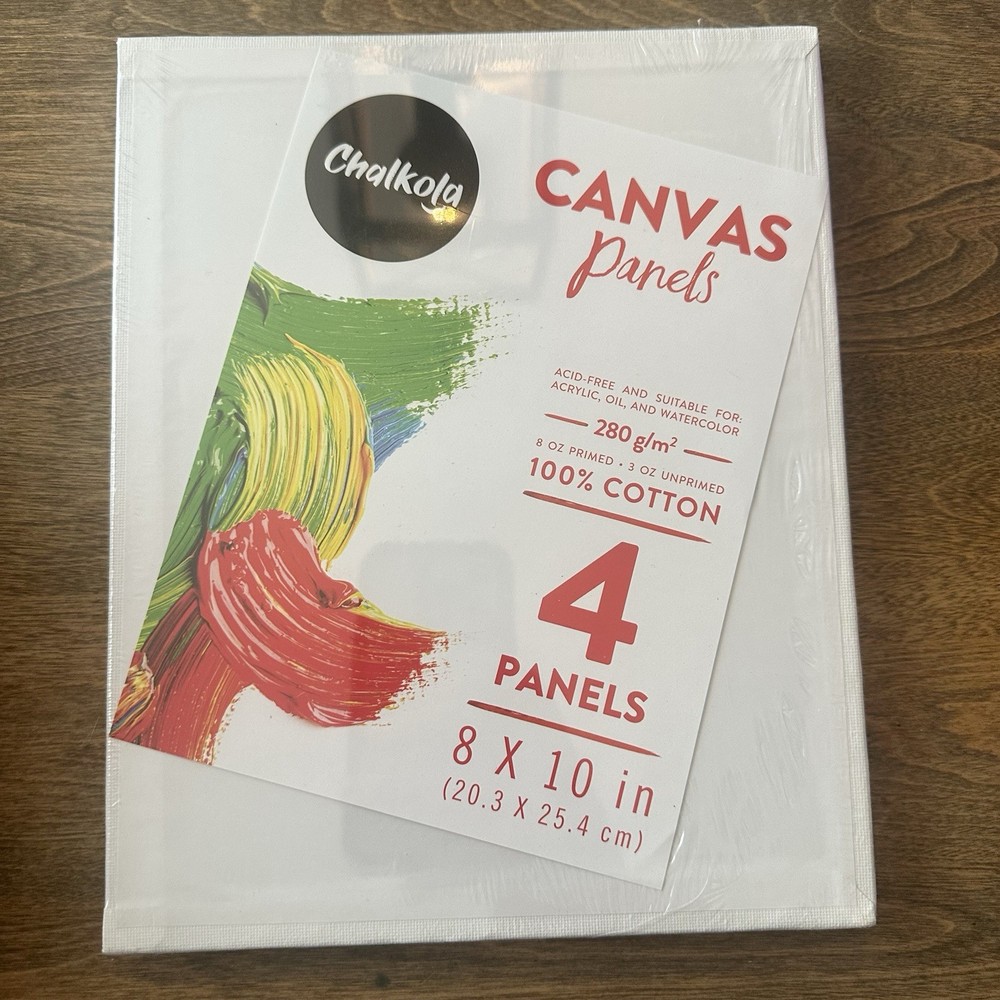 Canvases for Painting – 8×10 4 Pack Art Paint Canvas Panels Set Boards