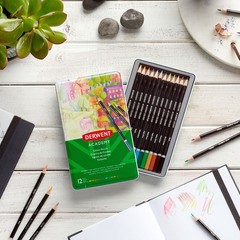 Derwent Academy Color Pencils (2301937): Color Pencil tin of 12 (Assorted Colors