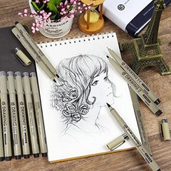 12Pcs Black Micro Pen Set, Micro Fineliner Drawing Art Pens, Fineliner Ink
