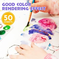 50 Sheets Watercolor Paper Bulk, 6 Sizes 9″ X 12″,8″ X 10″,8″ X 8″ Etc.(300 GSM)