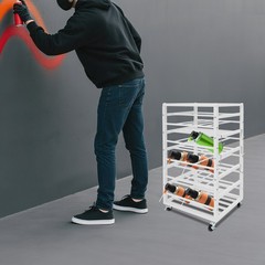 5 Tiers Rolling Paint Organizer Storage Rack, Paints Storage Cart,Iron Stand
