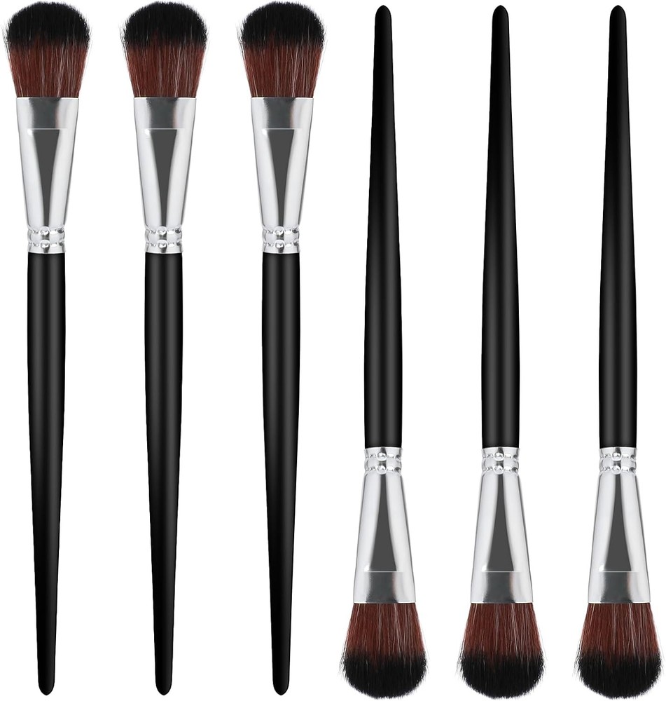 6 PCS 1″ Oval Mop Blending Brushes for Acrylic, Oil, Watercolor Painting