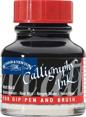 Calligraphy Ink, 30ml 1-oz Bottle, Matt Black
