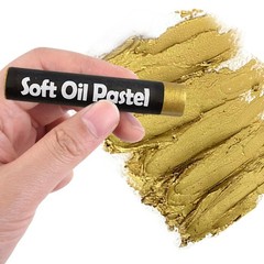 Wanshui 5 Pcs Cream Soft Oil Pastels Vibrant and Creamy Colored 5pcs-gold